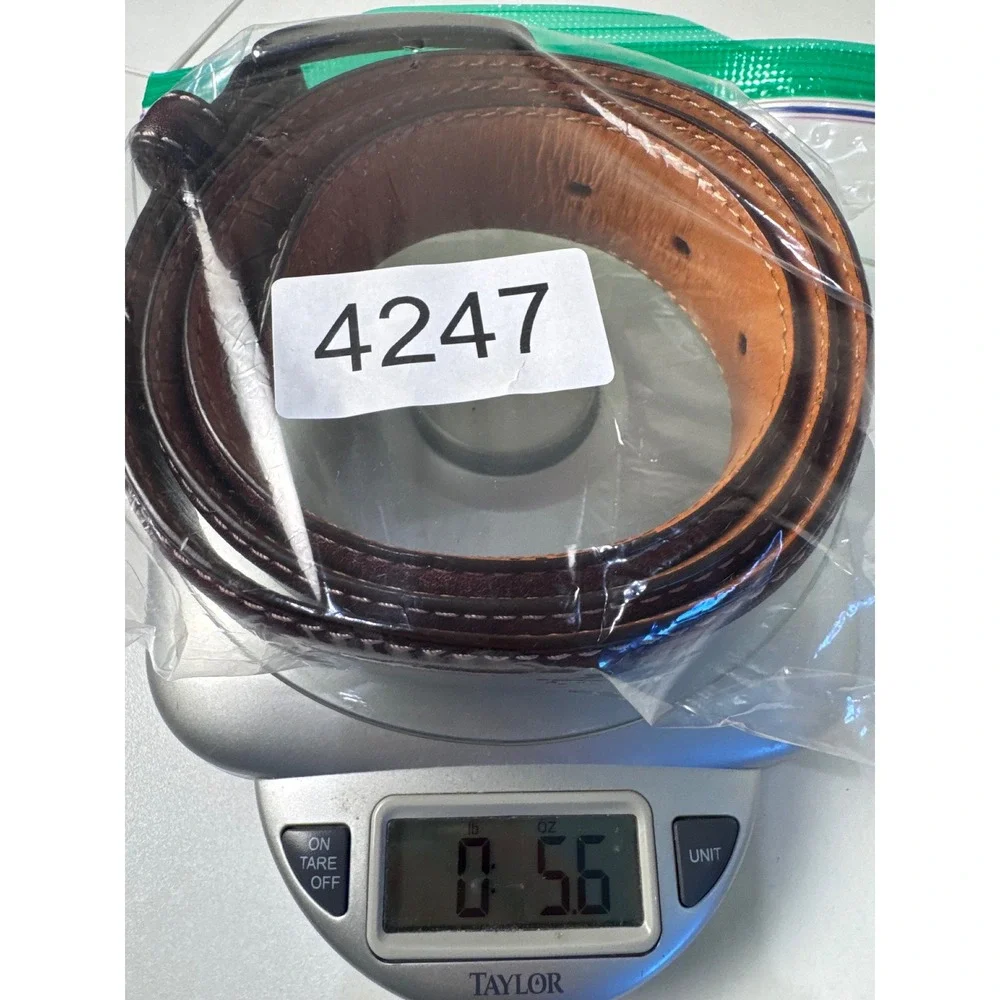 Italian Full Grain Leather Belt Men Size 34 Brown Casual